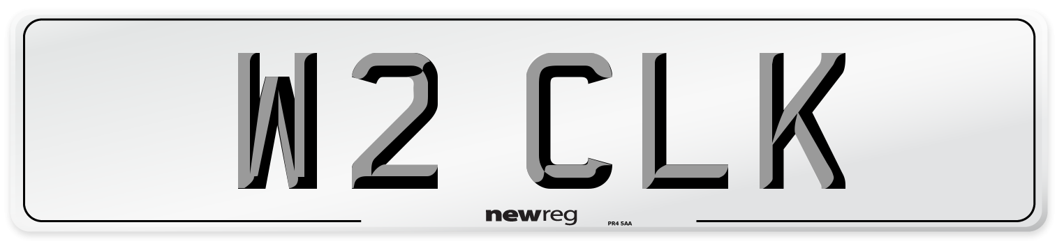 W2 CLK Number Plate from New Reg
